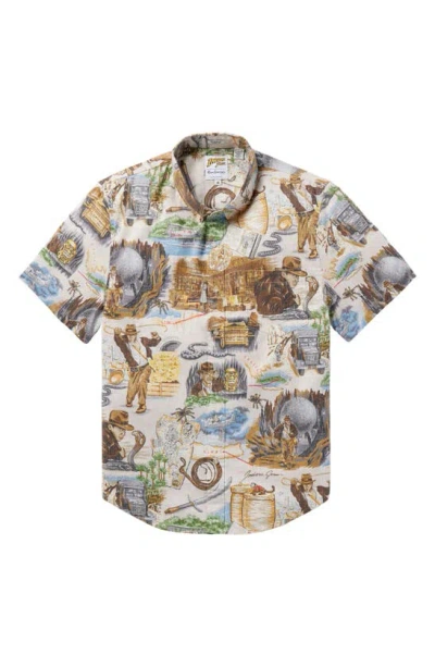 Reyn Spooner Indiana Jones Tailored Fit Short Sleeve Shirt In Stone