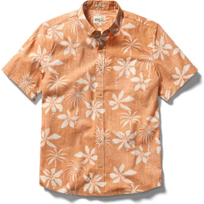 Reyn Spooner Island Daze Short Sleeve Cotton Blend Button-down Shirt In Animal Print