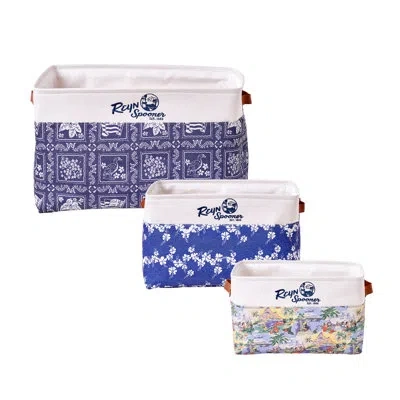 Reyn Spooner Kona Coast By  50th State Flower, Transpacific 40's, Lahaina Sailor, Printed Fabric Bask In Blue;white;green