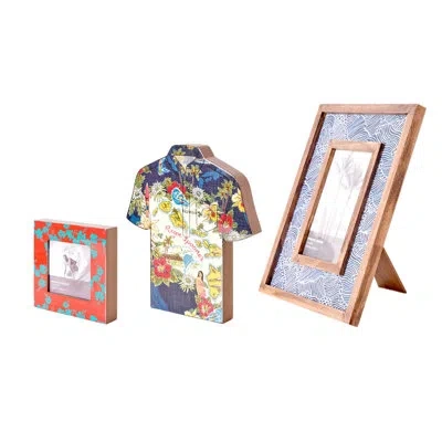Reyn Spooner Kona Coast By  Tropical Picture Frames 50th State Flower Molokai Channel Aloha T-shirt T In Blue;red