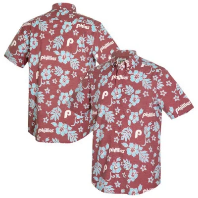 Reyn Spooner Maroon Philadelphia Phillies Cooperstown Kekai Performance Button-down Tri-blend Top In Multi
