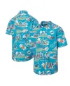 Reyn Spooner Men's Aqua Miami Dolphins Scenic Button-down Shirt In Blue
