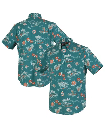 Reyn Spooner Men's Aqua Miami Dolphins Throwback Kekai Performance Button-down Shirt In Multi