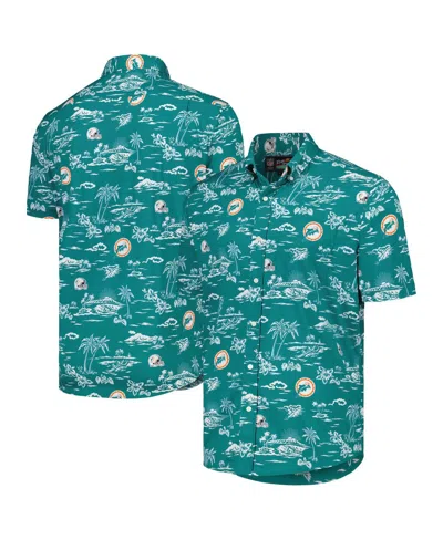 Reyn Spooner Men's Aqua Miami Dolphins Throwback Kekaiâ Print Button-up Shirt In Blue