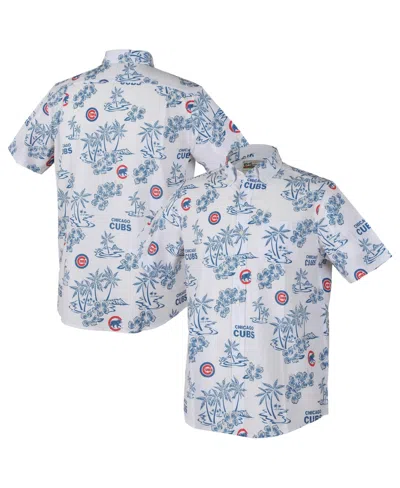Reyn Spooner Men's Big & Tall Kekai Chicago Cubs Classic-fit Four-way Stretch Button-up Shirt In White