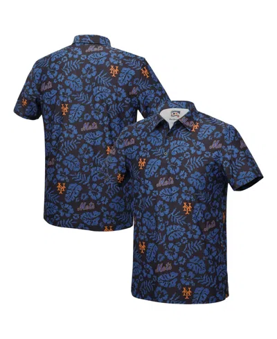 Reyn Spooner Men's Black New York Mets Cooperstown Pua Performance Polo Shirt In Blue