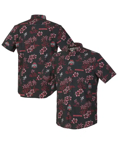 Reyn Spooner Men's Black Ohio State Buckeyes Kekai Classic Tri-blend Button-down Shirt