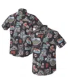 Reyn Spooner Navy Atlanta Braves Scenic Tri-blend Performance Button-up Top In Black