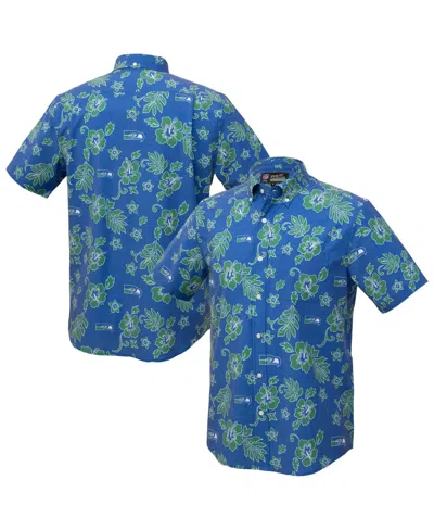 Reyn Spooner Men's College Navy Seattle Seahawks Kekai Performance Button-down Shirt In Blue