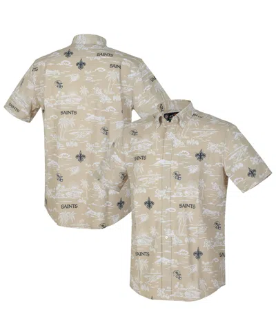 Reyn Spooner Men's Gold New Orleans Saints Kekai Performance Button-down Shirt In Gray