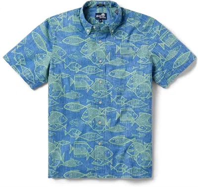 Reyn Spooner Men's Kauhulu Button Front Shirt In Blue Horizon In Green