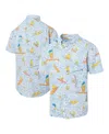 Reyn Spooner Men's Light Blue The Simpsons Cowabunga Tailored Button-down Shirt In Blue