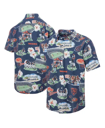 Reyn Spooner Men's Navy Chicago Bears Scenic Button-down Shirt In Blue