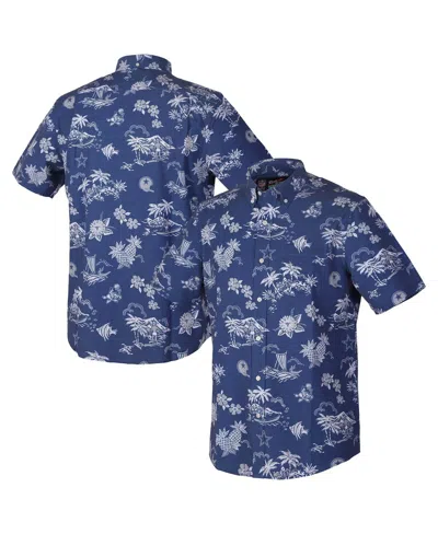 Reyn Spooner Men's Navy Dallas Cowboys Throwback Kekai Performance Button-down Shirt In Blue