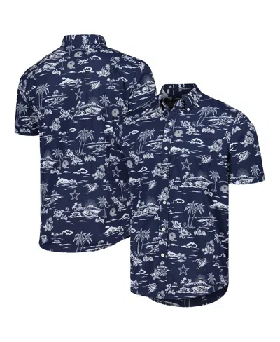 Reyn Spooner Men's Navy Dallas Cowboys Throwback Kekaiâ Print Button-up Shirt In Blue