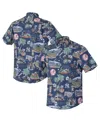 Reyn Spooner Navy New York Yankees Scenic Tri-blend Button-down Shirt In Blue