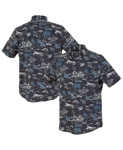Reyn Spooner Men's Navy Tennessee Titans Kekai Performance Button-down Shirt In Black