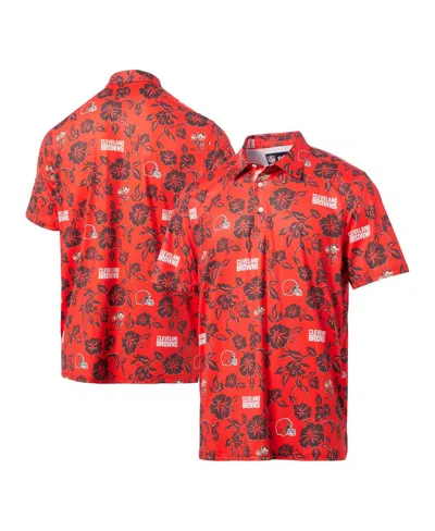 Reyn Spooner Men's Orange Cleveland Browns Pua Performance Polo Shirt In Red