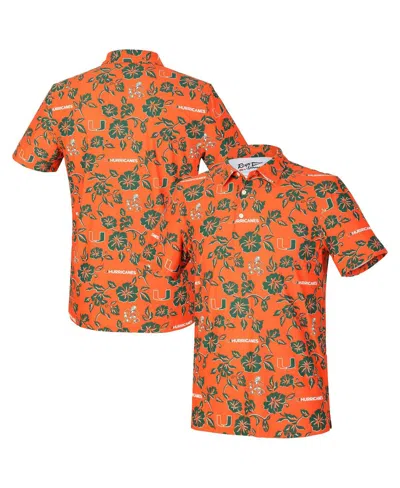 Reyn Spooner Men's Orange Miami Hurricanes Pua Performance Polo Shirt In Multi