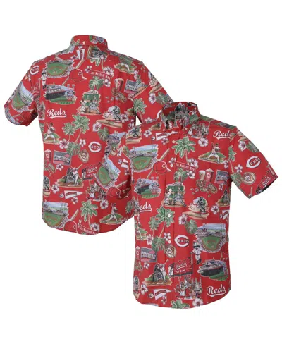 Reyn Spooner Men's Red Cincinnati Reds Scenic Tri-blend Button-down Shirt