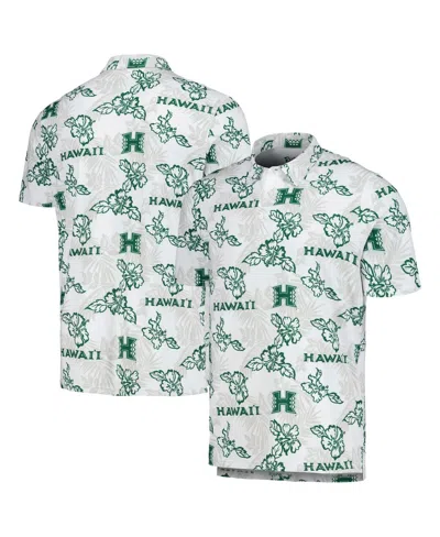 Reyn Spooner Men's  White Hawaii Rainbow Warriors Performance Polo Shirt