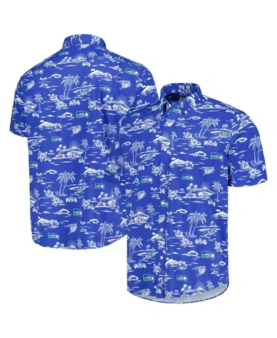 Reyn Spooner Men's Royal Seattle Seahawks Throwback Kekaiâ Print Button-up Shirt In Blue