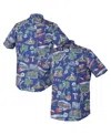 Reyn Spooner Royal Texas Rangers Scenic Tri-blend Performance Button-up Top In Blue