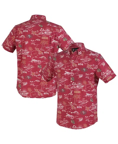 REYN SPOONER MEN'S SCARLET SAN FRANCISCO 49ERS KEKAI PERFORMANCE BUTTON-DOWN SHIRT