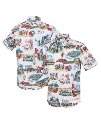 Reyn Spooner Men's White 151st Kentucky Derby Button-up Shirt In Multi