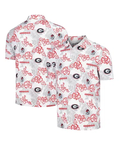 Reyn Spooner Men's White Georgia Bulldogs Performance Polo Shirt In Pink