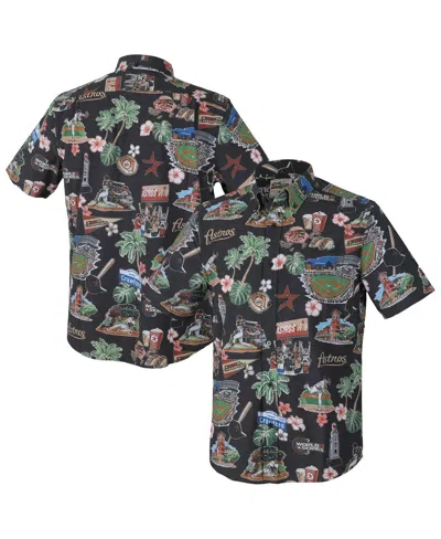 Reyn Spooner Men'sâ Black Houston Astros Scenic Tri-blend Button-down Shirt In Multi