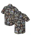 Reyn Spooner Navy Atlanta Braves Scenic Tri-blend Performance Button-up Top In Black