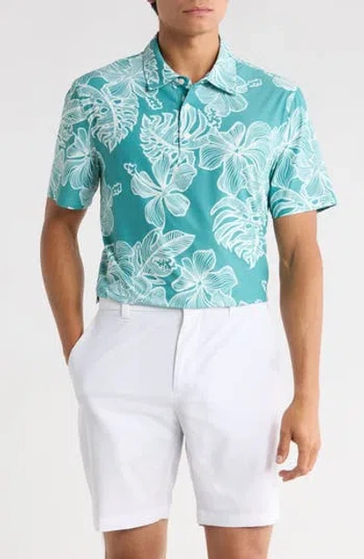 Reyn Spooner Muana Monstera Polo In Blue