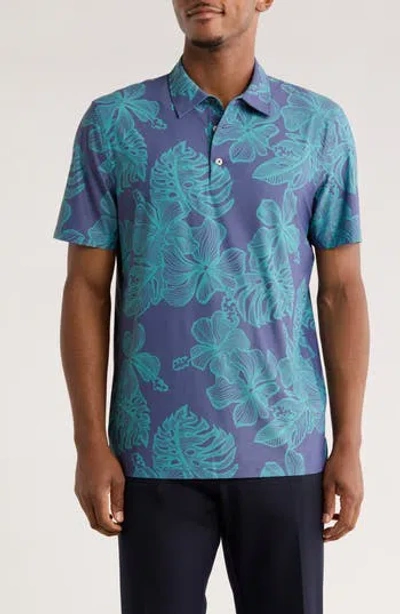 Reyn Spooner Muana Monstera Polo In Blue