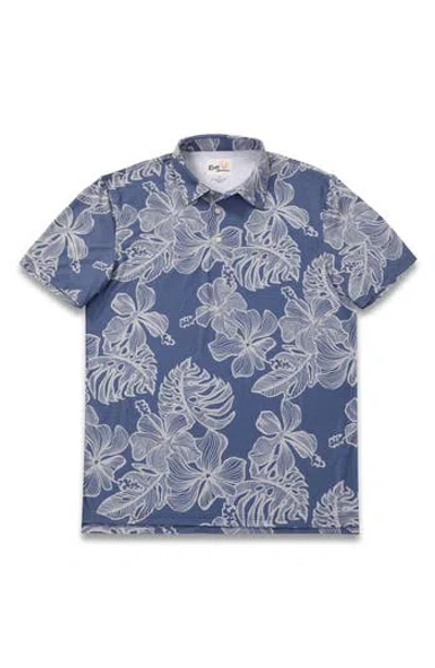 Reyn Spooner Muana Monstera Polo In Blue