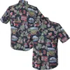 Reyn Spooner Navy Atlanta Braves Scenic Tri-blend Performance Button-up Top In Black