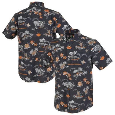 Reyn Spooner Navy Chicago Bears Throwback Kekai Performance Button-down Shirt In Multi