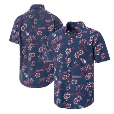 Reyn Spooner Navy Cleveland Guardians Kekai Button-down Shirt In Blue