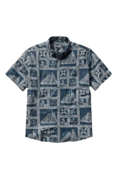 Reyn Spooner Newport Sailor Button Down Shirt In Blue