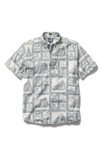 Reyn Spooner Newport Sailor Button Down Shirt In White