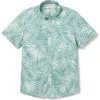 Reyn Spooner Palms Tailored Fit Short Sleeve Button-down Shirt In Blue