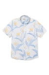 Reyn Spooner Paradise Calling Tailored Fit Short Sleeve Button-down Shirt In White