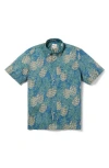 Reyn Spooner Piña Colada Classic Fit Short Sleeve Button-down Shirt In Blue Opal