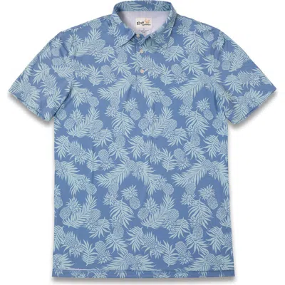 Reyn Spooner Pineapple Palm Polo In Blue