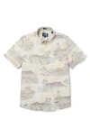 Reyn Spooner Waikiki Nostalgia Short Sleeve Cotton Blend Button-down Shirt In Neutral