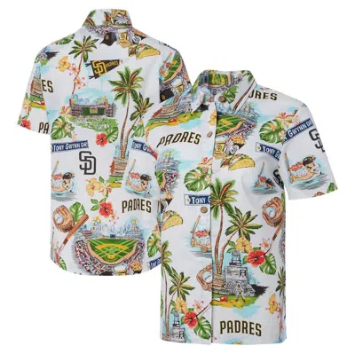 Reyn Spooner White San Diego Padres Scenic Button-up Shirt In Multi