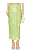 Rezek Studio Sequin Long Skirt In 浅绿色