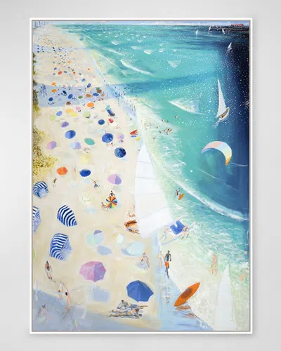 Rfa Fine Art Beach Club Hand-embellished Giclee By Joe Davis In Multi