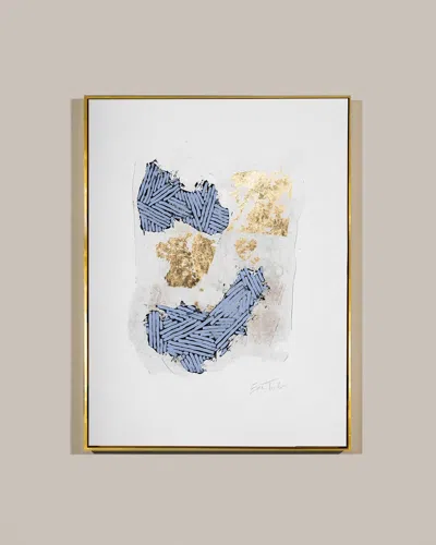 Rfa Fine Art Blue & Gold Abstract Giclee