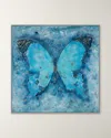 Rfa Fine Art Blue Butterfly Hand-embellished Giclee By H. Scott In Blue